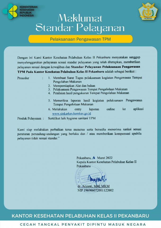 Pemeriksaan  Tempat Pengolahan Makanan