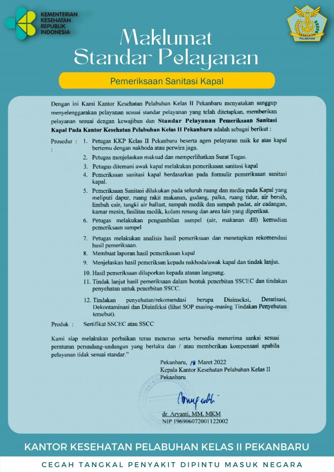 Pemeriksaan  Sanitasi Kapal