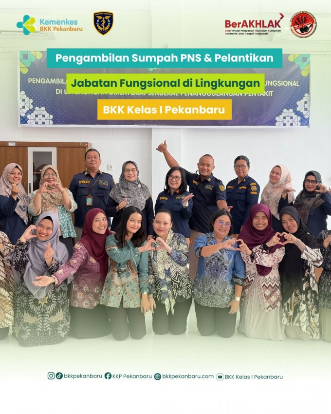 Pengambilan Sumpah PNS dan Pelantikan Jabatan Fungsional di Lingkungan BKK Pekanbaru