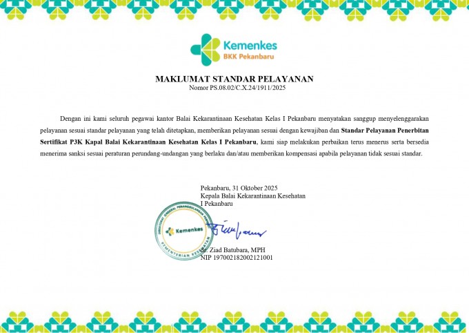 Penerbitan Sertifikat P3K Kapal