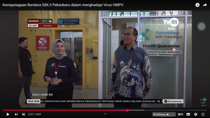 Kesiapsiagaan Bandara SSK II Pekanbaru dalam menghadapi Virus HMPV.