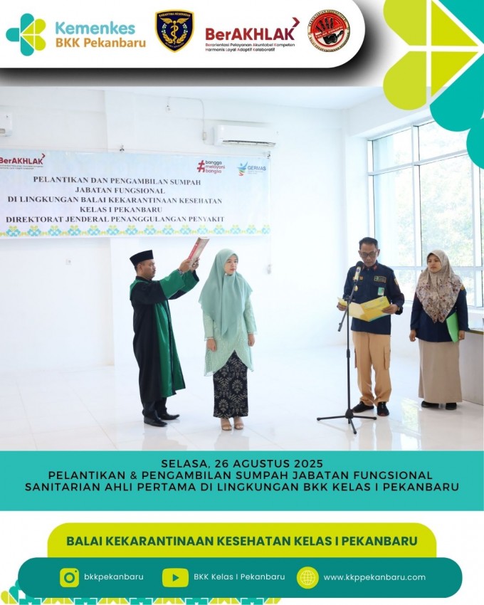 Pelantikan dan Pengambilan Sumpah Jabatan Fungsional di Lingkungan BKK Kelas I Pekanbaru Tahun 2025