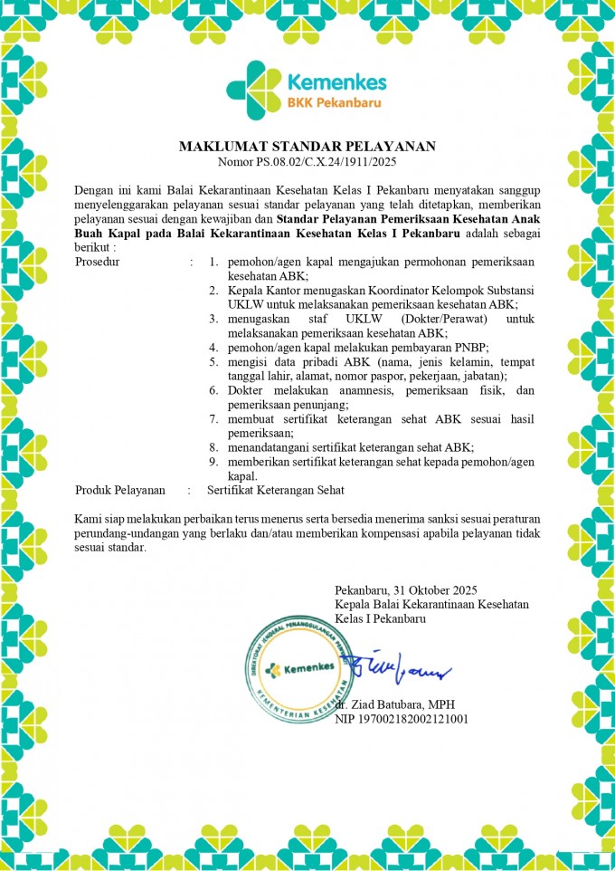 Sertifikat Keterangan Sehat