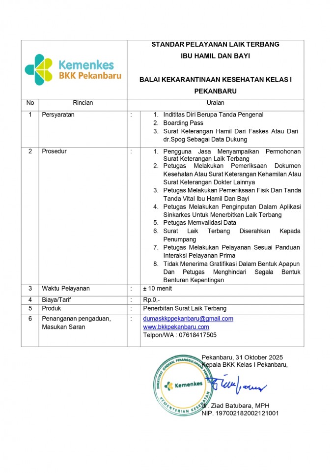 Pemeriksaan Kesehatan Bagi Penumpang Laik Terbang Beresiko